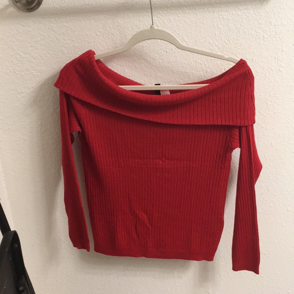 H&M off the shoulder red sweater